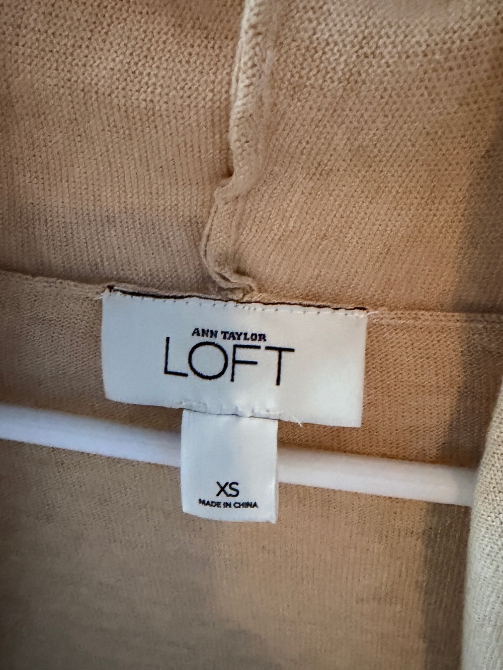 LOFT Beige Open-Front Ruffle-Hem Cardigan - Picture 2 of 4